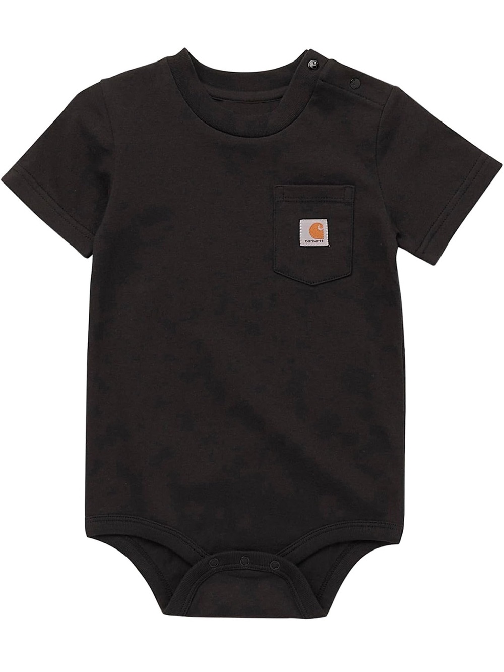 Carhartt Black Short Sleeve Baby Bodysuit with Chest Pocket